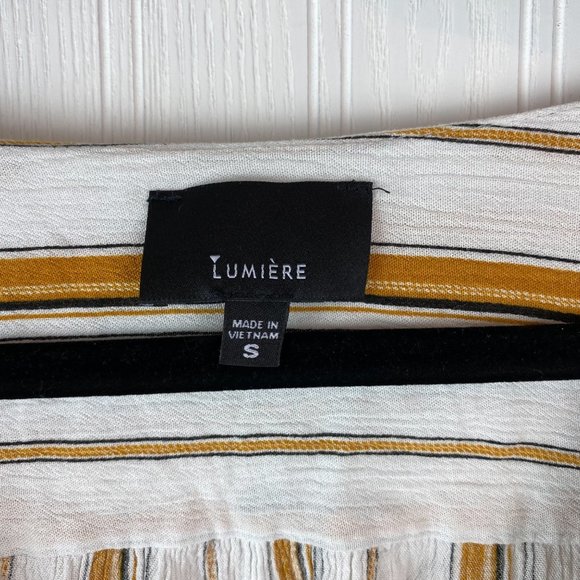 Lumiere Blouse Mustard Stripe Size‎ Small - Picture 3 of 3